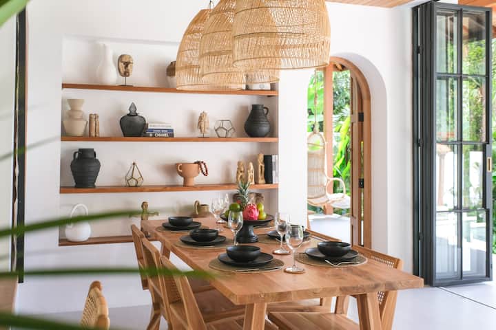 Dining area with valley views