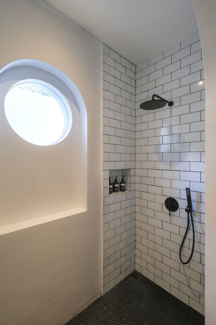 Bathroom with outdoor shower